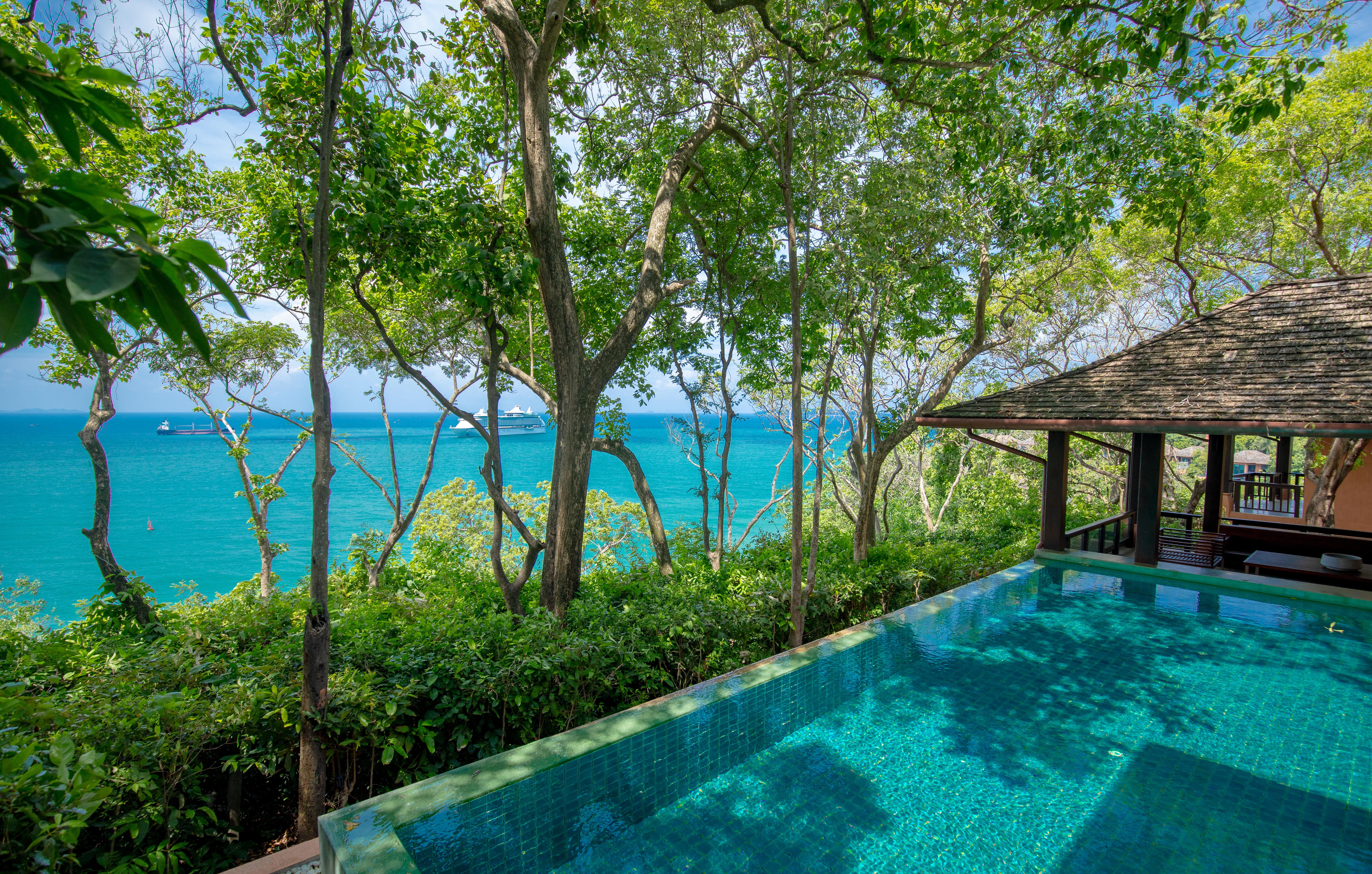 Sri Panwa Phuket Luxury Pool Villa Hotel - Sha Plus Exteriör bild View from the pool at the Villa