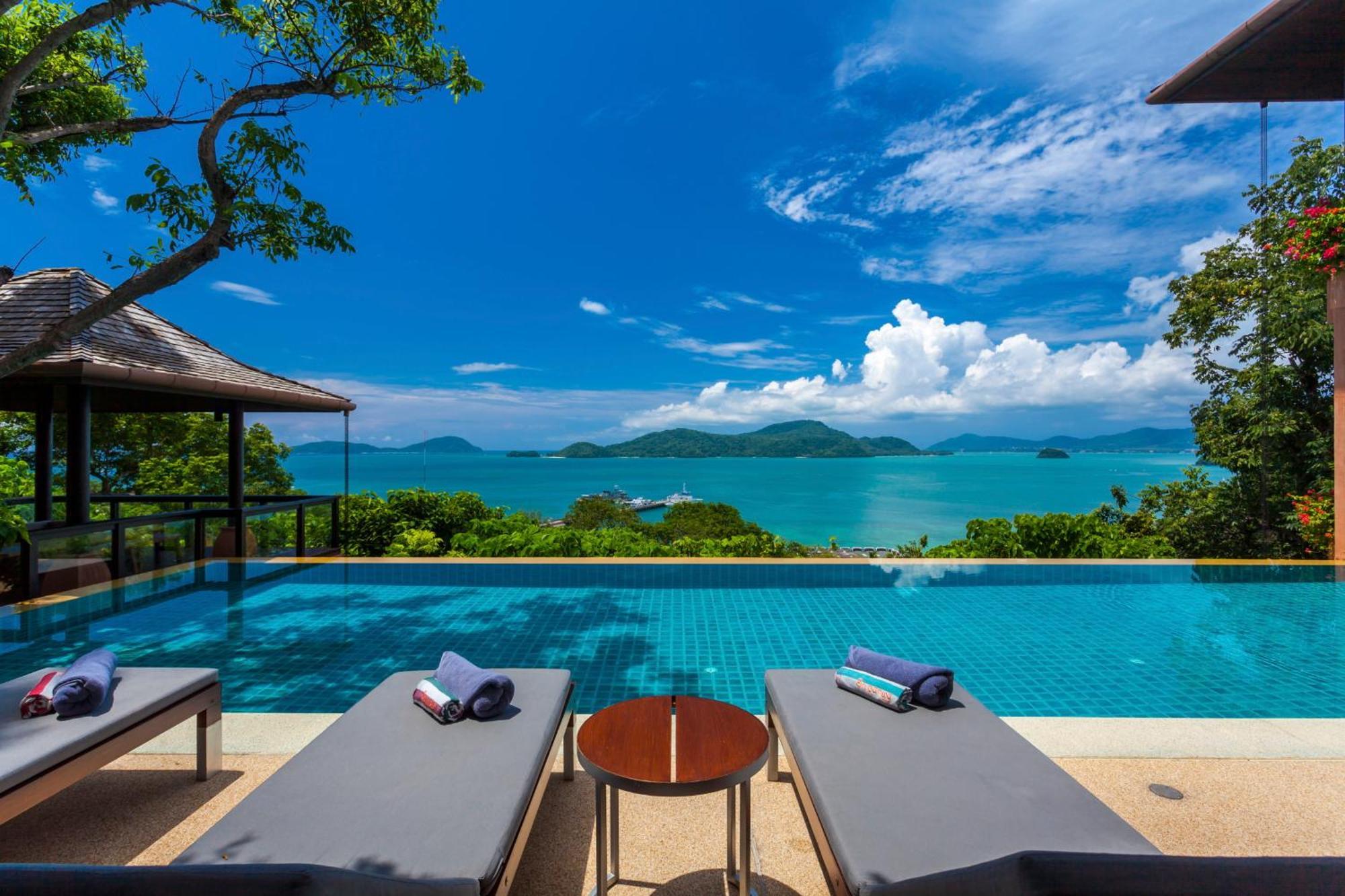 Sri Panwa Phuket Luxury Pool Villa Hotel - Sha Plus Exteriör bild View from the pool at the resort